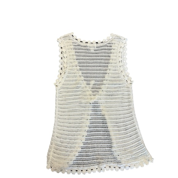 Christopher & Banks crochet hippie vest front tie daisy detail size XL - Picture 9 of 10